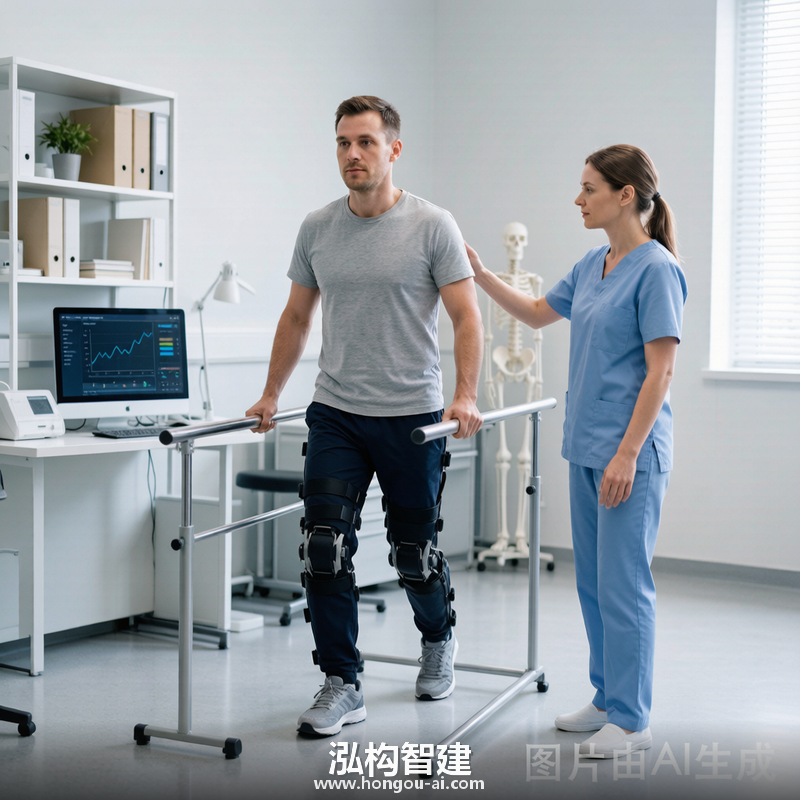 泓构智建外骨骼机器人 - 康复步态训练 - 双杠辅助行走
