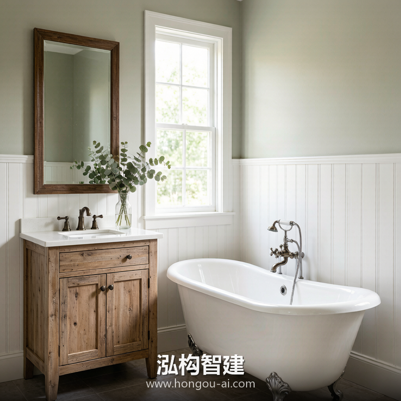 美式乡村别墅装修效果图 - 别墅装修设计 - 泓构智建别墅设计案例