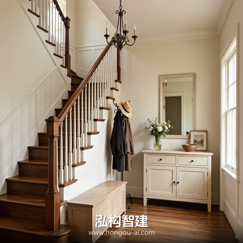 美式乡村别墅装修效果图 - 别墅装修设计 - 泓构智建别墅设计案例