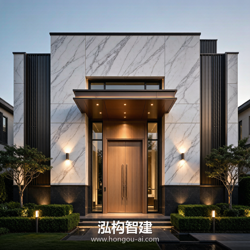轻奢别墅装修效果图 - 别墅装修设计 - 泓构智建别墅设计案例