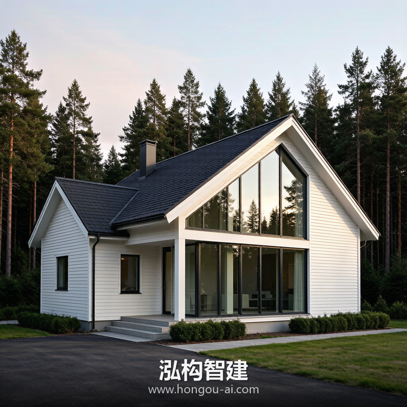 北欧风格别墅装修效果图 - 别墅外观设计 - 泓构智建别墅设计案例