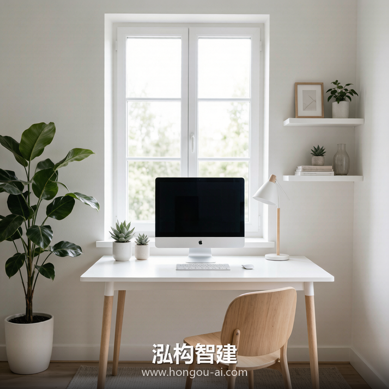 北欧风格别墅装修效果图 - 别墅办公室设计 - 泓构智建别墅设计案例